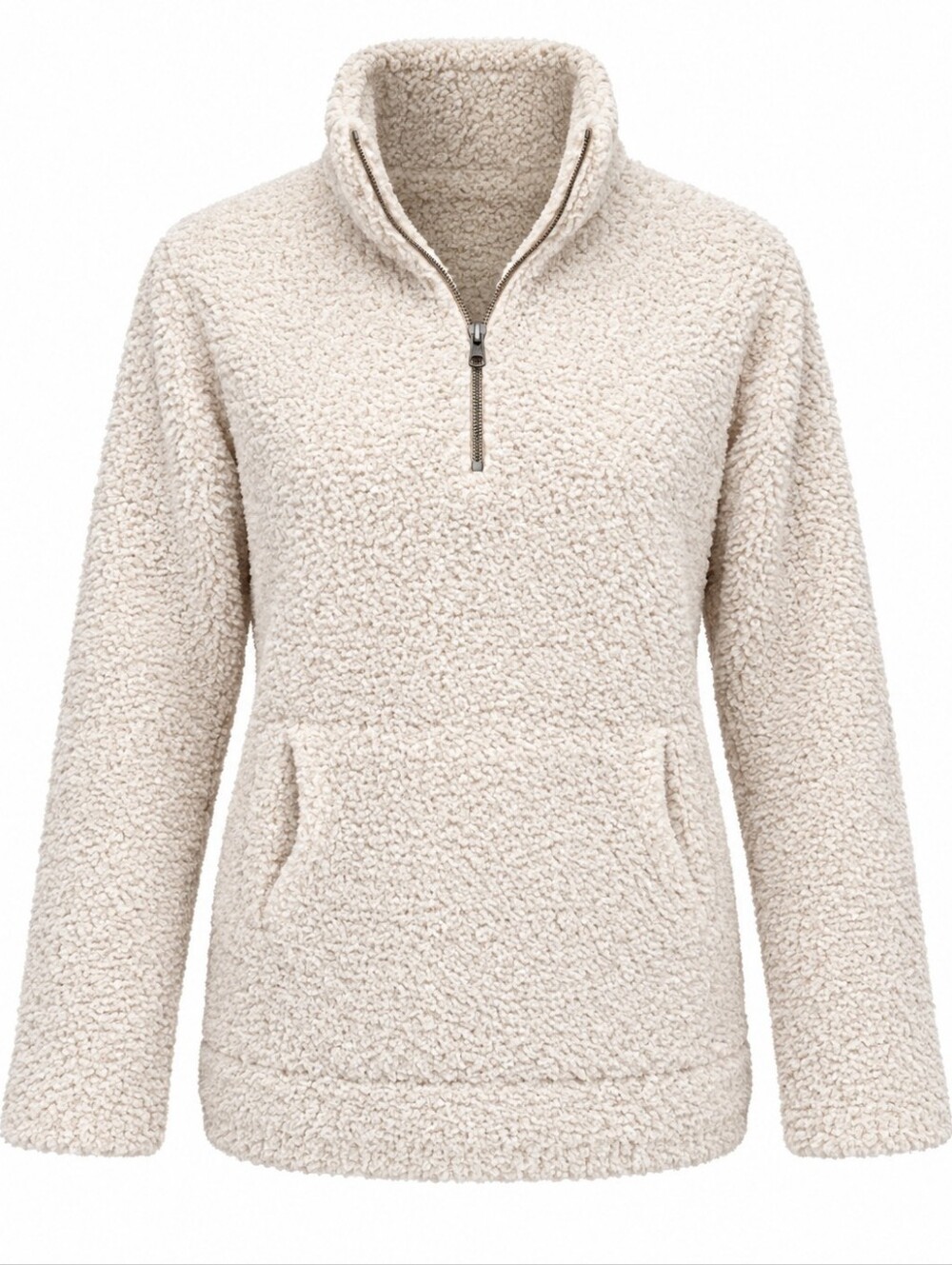 Natural Reflections Ladies Pullover Sherpa 1/2 Zip Sweater sz Small